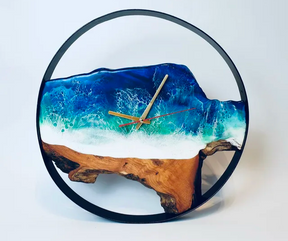 Wooden epoxy clock